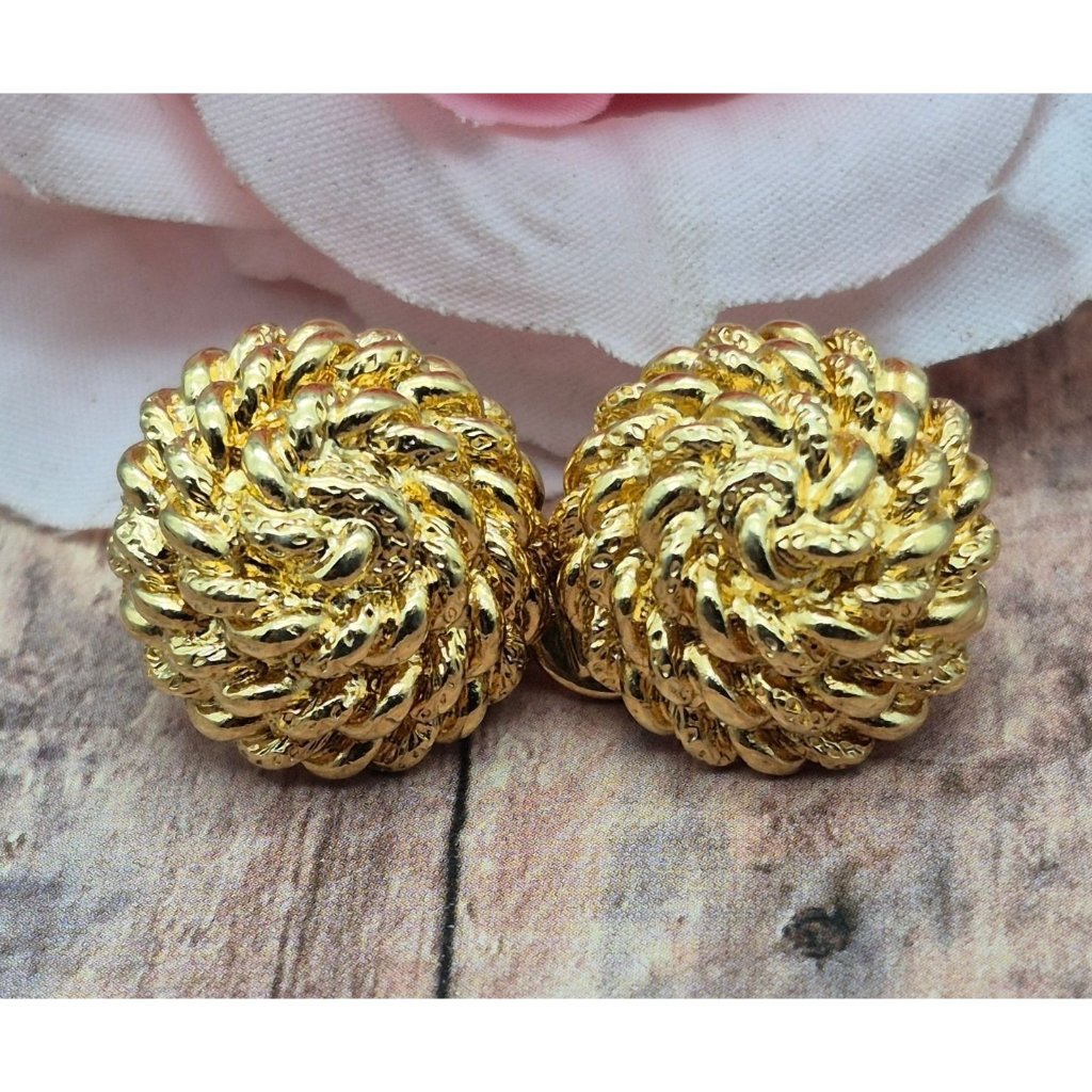 Monet Gold-Tone Swirl Rope Clip-On Earrings .75
